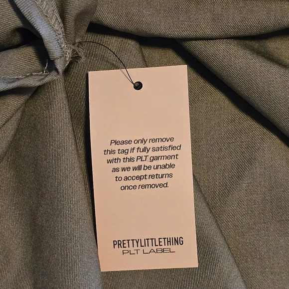 PLT Label Dark Taupe Tailored Extreme Ruched Asymmetric Top Size 12 - Picture 11 of 16